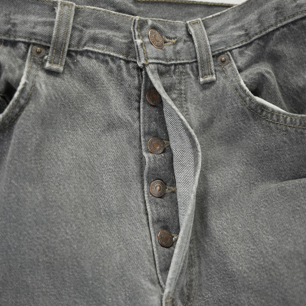 Levis 501 VTG 1993 Original Grey‎ Denim Jeans Mens 32x34 Straight Leg Button Fly - Picture 15 of 15